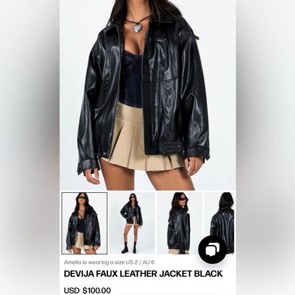 Princess Polly Devija Faux Leather Jacket - Picture 1 of 11